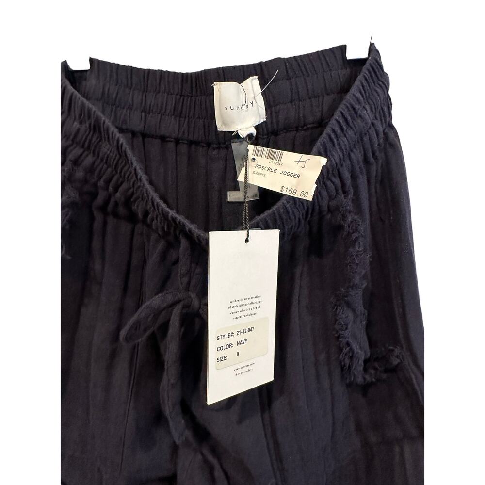 Sundays Pascale Cotton Navy Blue Jogger Pockets Size 0 - Picture 5 of 7